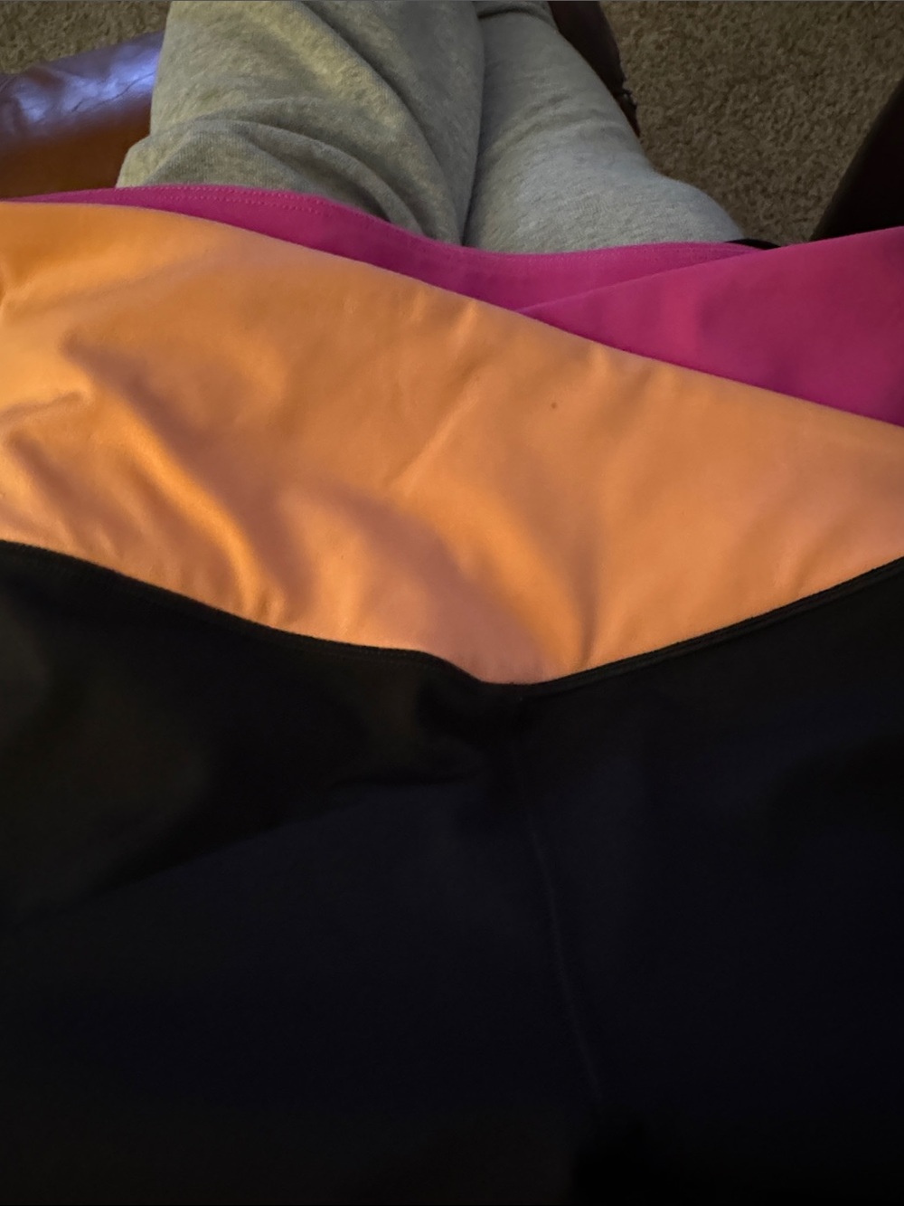 Victoria's Secret Two-Tone Pink/Orange On Point workout Leggings: Sz: 14 EUC